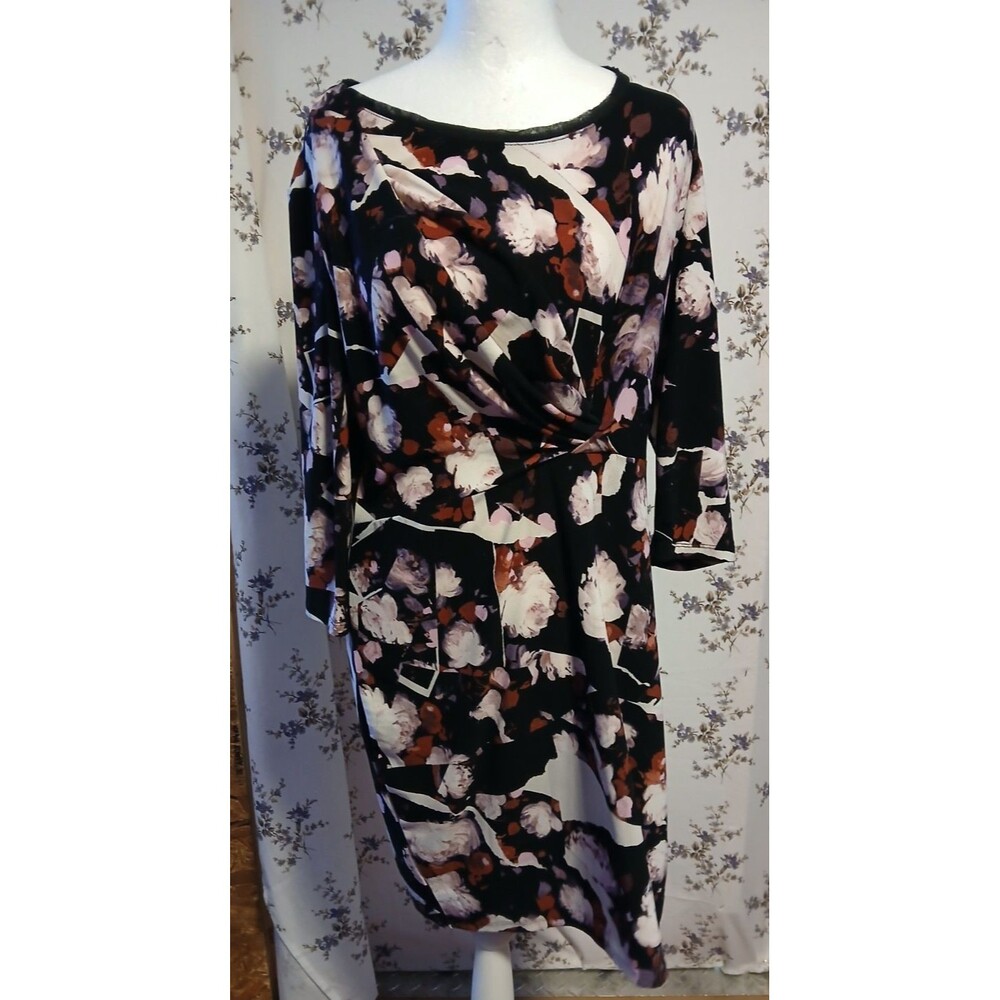 Simply Vera Vera Wang Floral 3/4 Sleeve Dress Medium NWOT
